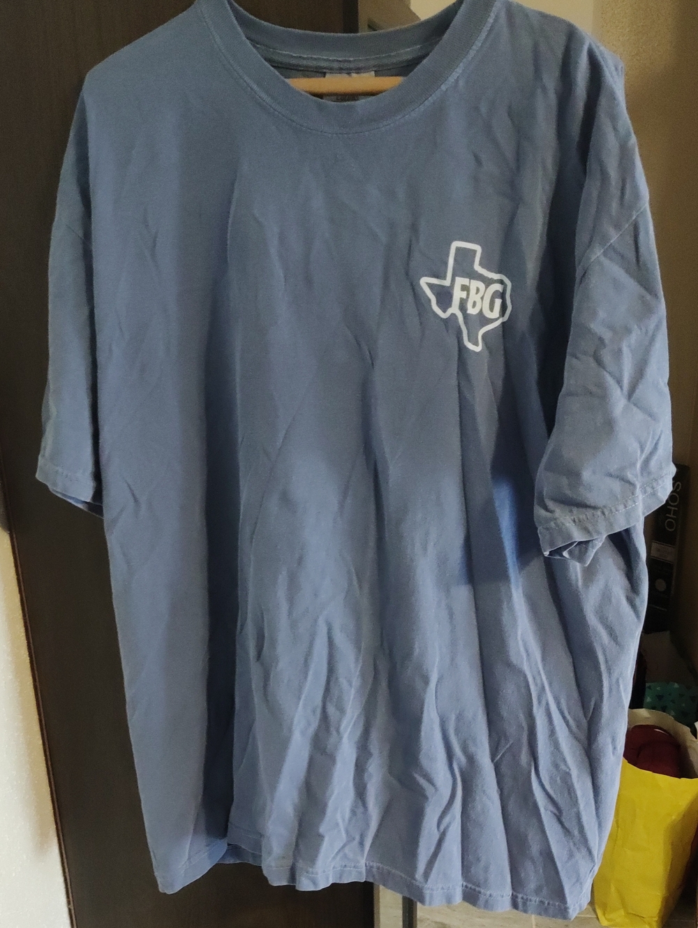 Comfort Colors Slate Blue Short-Sleeve Tee with White Texas FBG Logo